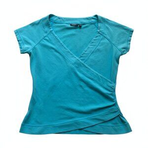 MEXX - Faux Wrap Tee shirt is a short sleeve turquoise medium
